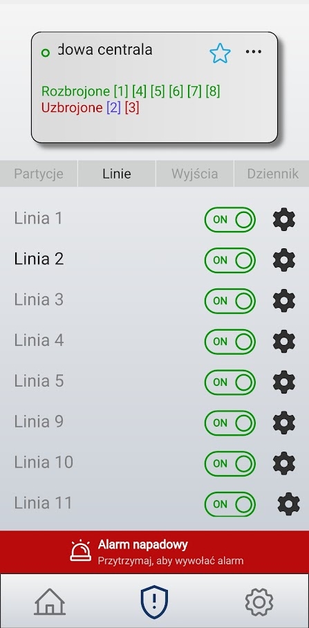 Zakładka Linie w BCS ONE